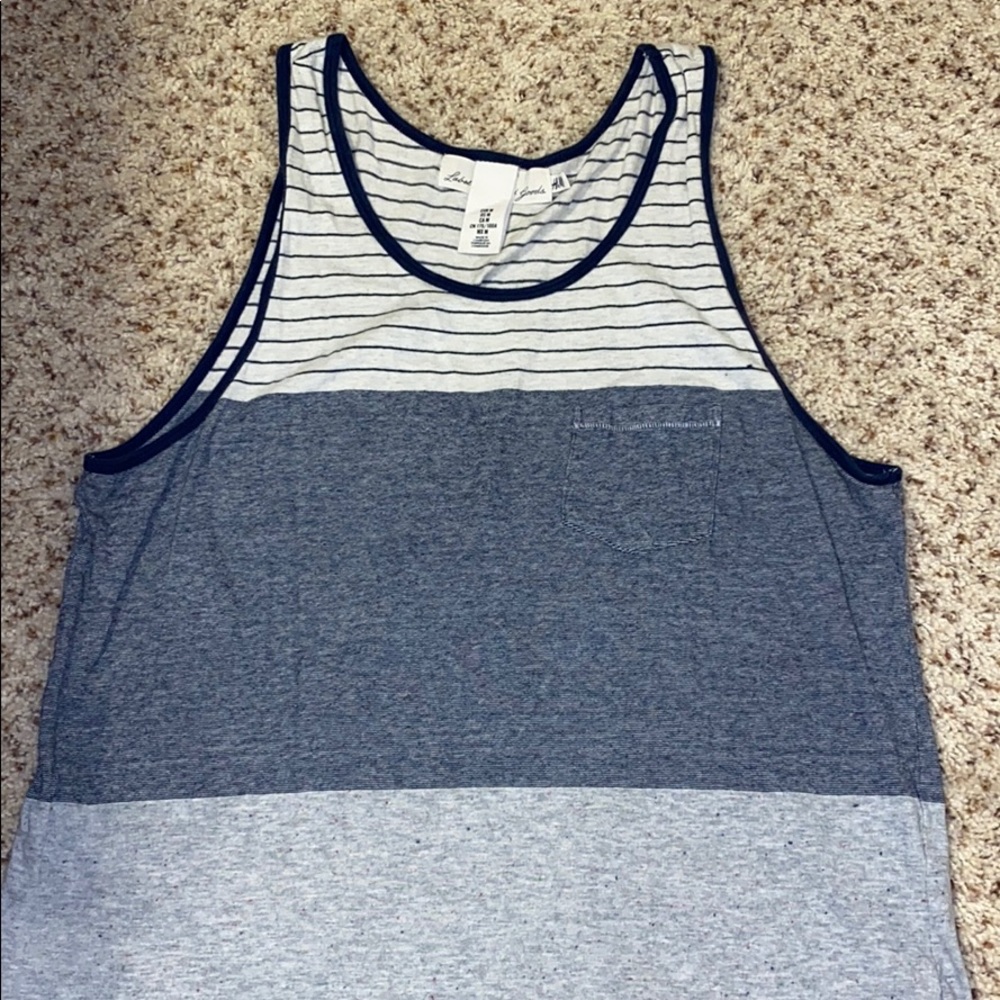 Men’s muscle tee navy blue and gray
